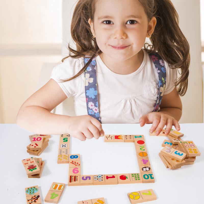 Монтессори Игра на сопоставление форм Цифровой пасьянс Изображения Животные Фрукты Блоки Пазлы Развивающие игрушки для детей Деревянные