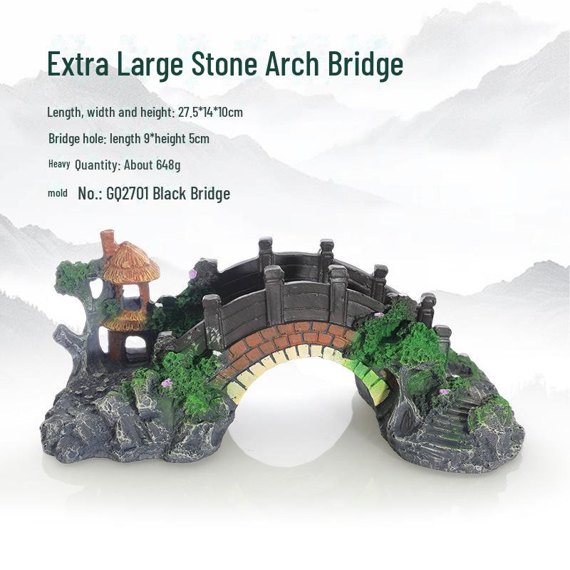 Aquarium Resin Fish Tank Decorations - Bridge Design for Tropical Fish