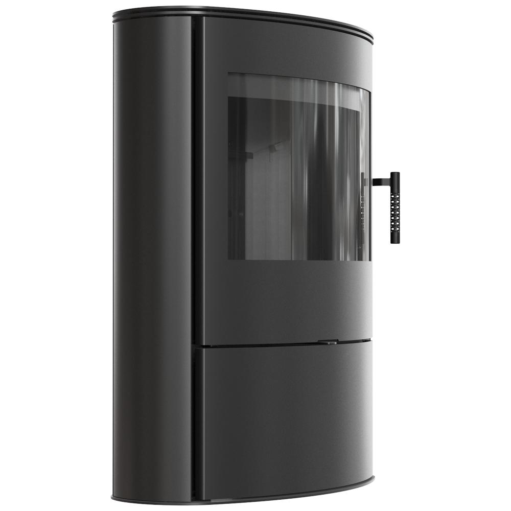 Дровяная стальная печь KRATKI AB/S/2/ROLLO 10 кВт Ø 150 черная thermotec