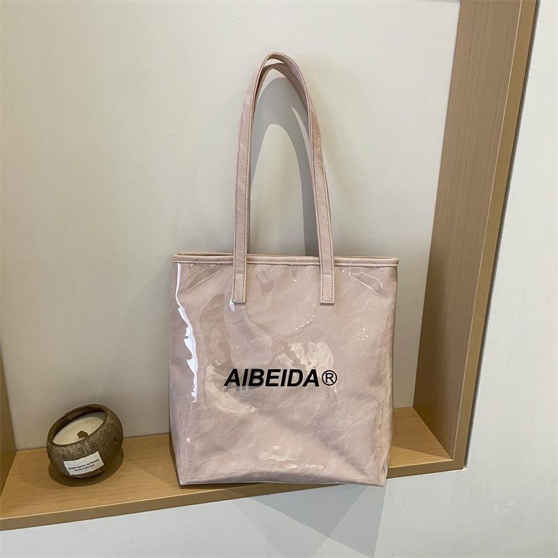 Прозрачная сумка-желе, прочная женская сумка C, новая трендовая сумка под мышку через плечо большой вместимости, простая портативная сумка-тоут.