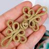 10PCS Gold Wire Chinese Cheongsam Button Dragonfly Knot Fastener Closures