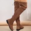 Foreign Trade Large Size Boots Women's Over-Knee Boots Skinny High Martin Boots Women's Boots Low Heel Single Boots Flat Boots