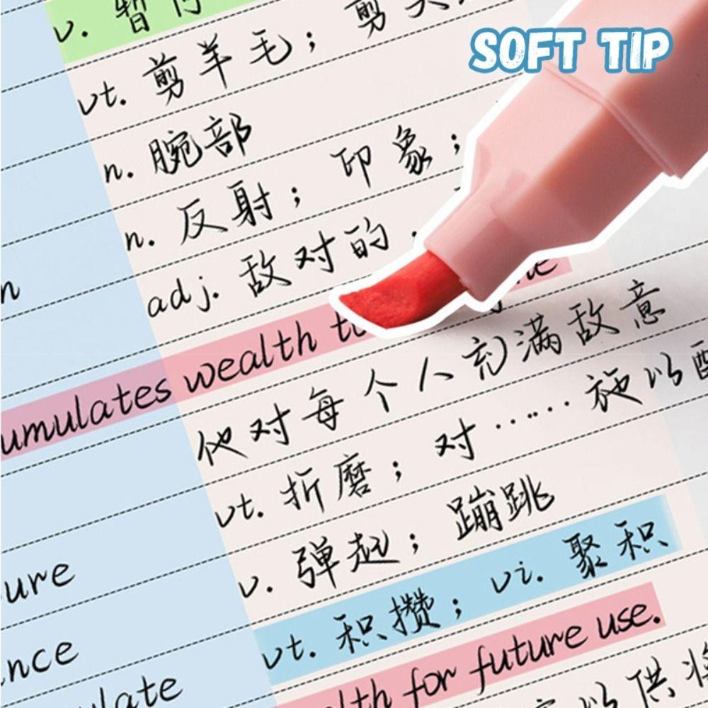 6PCS/Set Painting Graffiti Highlighter Pen Oblique Soft Tip Fluorescent Pen  Student Gift