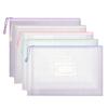 5 Pcs Mesh Zipper Bag A4 Letter Size Document Pouch Clear Plastic
