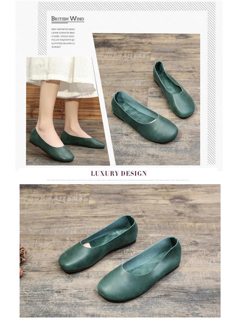 Simple Zen Handmade Leather Бабушкины Туфли - Женские Туфли На Мягкой Подошве Для Всех Сезонов