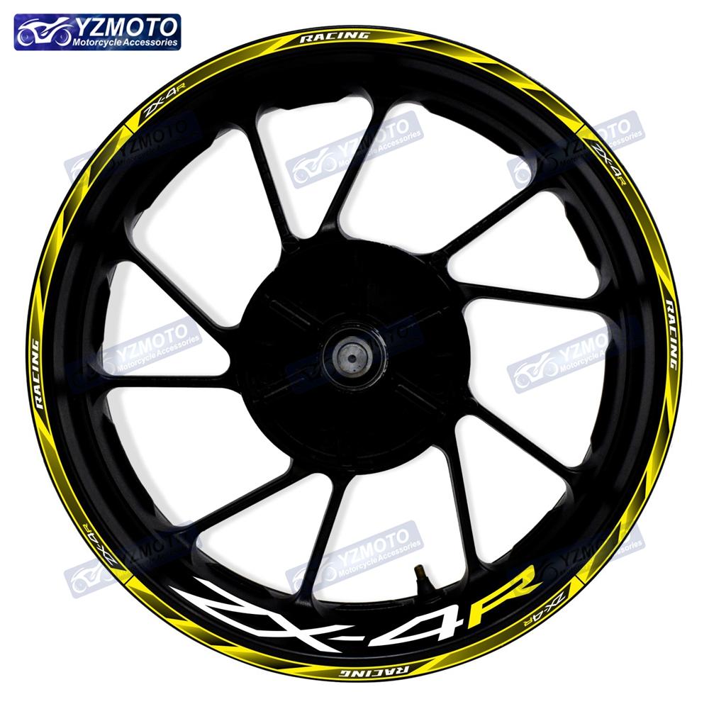 Для мотоцикла ZX-4R ZX4R ZX 4R 17-дюймовые передние и задние гоночные ступицы колес Наклейки Декали Светоотражающие Модифицированные Декоративные Наклейки на Диски