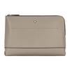 Montblanc Soft Leather Series Hexagonal White Star Zipper Closure Shoulder Crossbody Storage Clutch Men bags Earth-Gray 131240