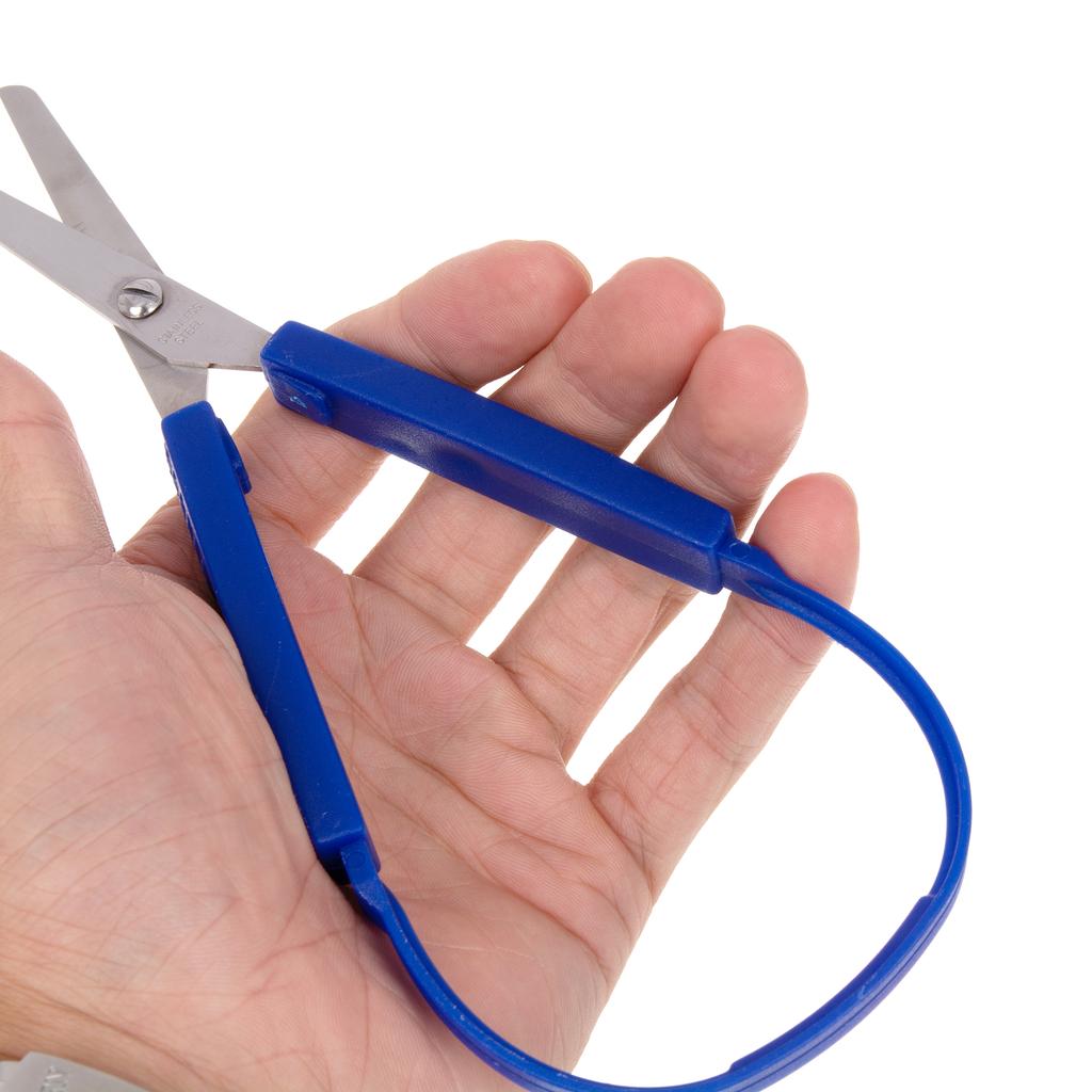 1Pcs Loop Scissors Colorful Grip Scissors Loop Handle Self-Opening Scissors Adaptive Cutting Scissors for Children Adults