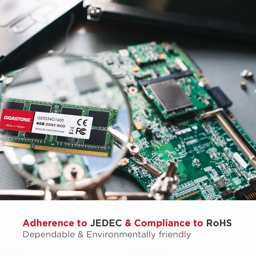 Performance Memory GIGASTONE 4GBx4 1600MHz CL11 2Rx8 SODIMM 204 Pin Unbuffered High Performance Memory Module for Laptops Upgrade [High DDR3] (16GB