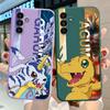 Роскошный чехол для телефона Samsung Galaxy A03s A11 A01 A02 A71 A31 A21s A51 A50 A70 Digital Monster Digimon Square Liquid Cover