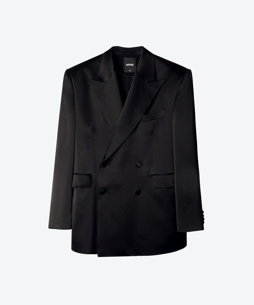Untage Satin Oversized Double Jacket [Black(Unisex)]_Uth-Fb55
