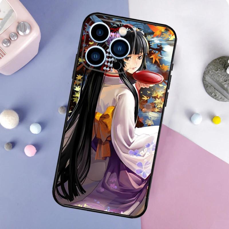 Чехол для мобильного телефона Apple IPhone15, чехол для мобильного телефона с японской анимацией Geisha, защитный чехол от падения с рисунком, защитный чехол для мобильного телефона Huawei