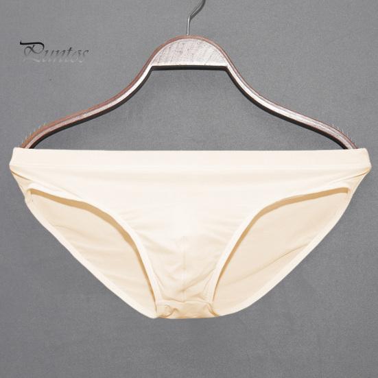 Men Briefs Low-rise Slim Fit High Elasticity Underwear Solid Color Ice Silk Transparent Panties Summer Ultra-thin Underwear