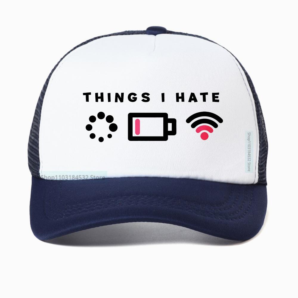 Вещи, которые я ненавижу, мне нужен Wi-Fi Компьютерный гик Игровой Геймер Кепка-бейсболка Унисекс Повседневная уличная одежда Регулируемая сетчатая кепка-тракер