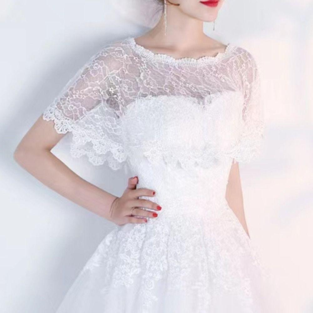 Elegant Lace Shawl Poncho Retro Fake Collar Shirt Cover Lace Neckline Shoulder Decoration