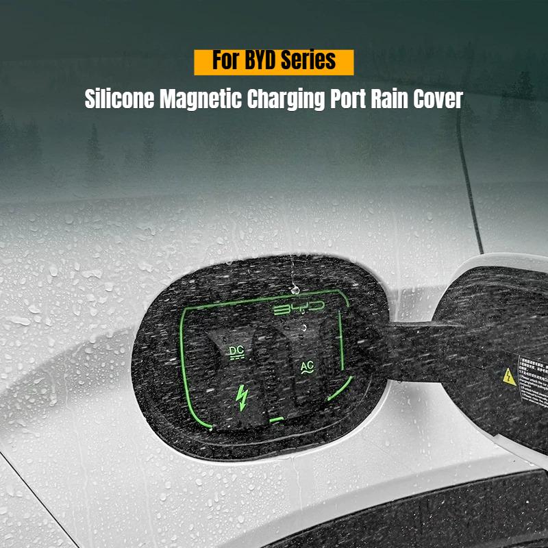 Magnetic Car Charging Port Rain Cover for BYD Yuan Plus Song Plus Atto3 Dolphin Seagull Denza D9 Waterproof EV Charger Protector