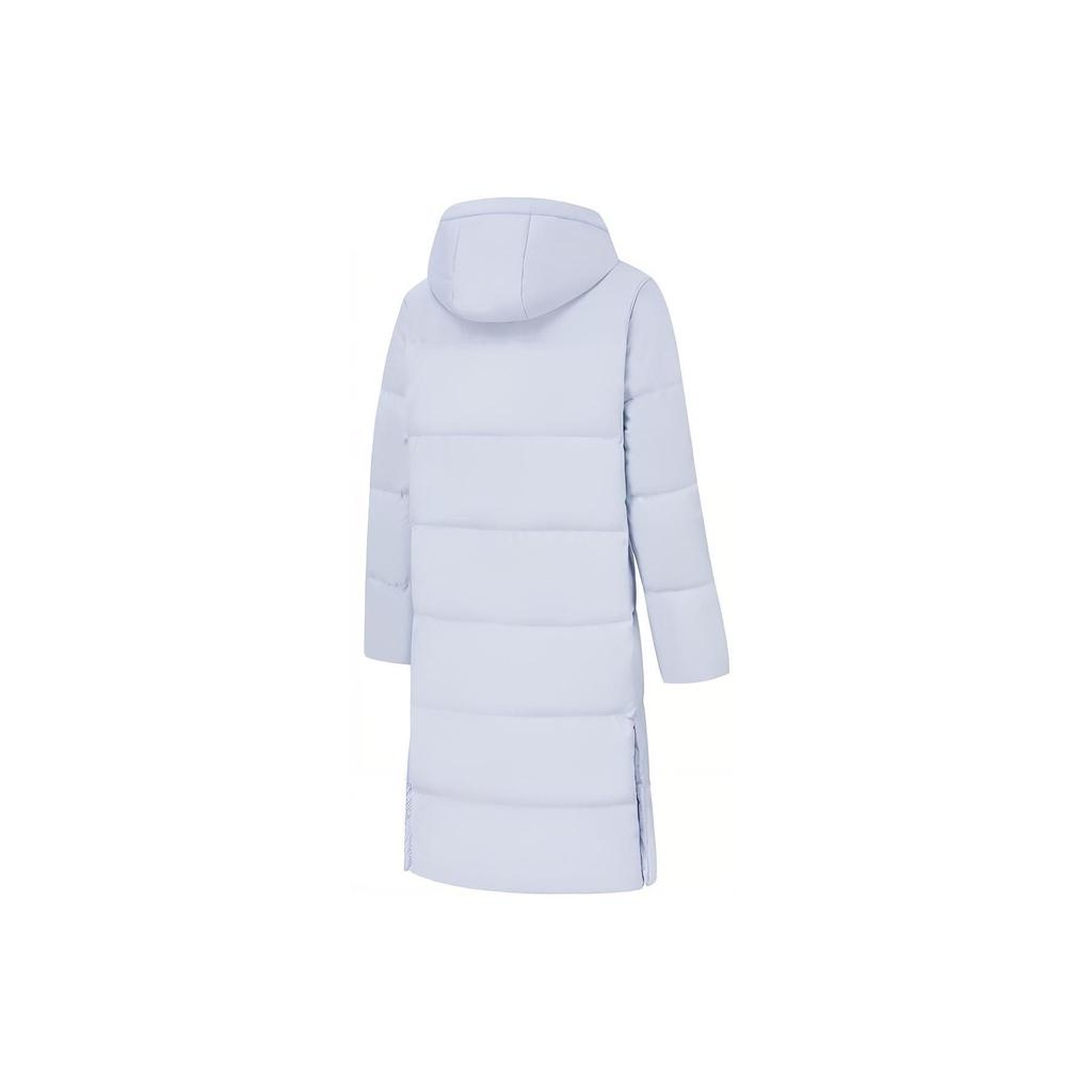 Li Ning однотонная длинная куртка с капюшоном женская верхняя одежда светло-голубого цвета AYMT200-3