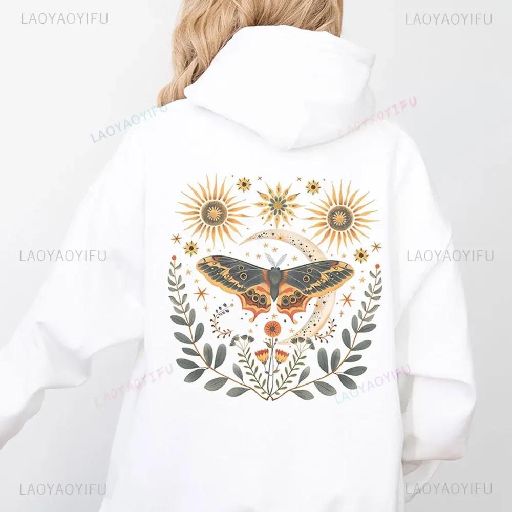 Худи Мотылек Лунный Мотылек Толстовка Одежда Темная Академия Топ Коттеджкор Ведьмовской Свитер Футболка с Насекомым Жук Гоблинкор Фазы Луны