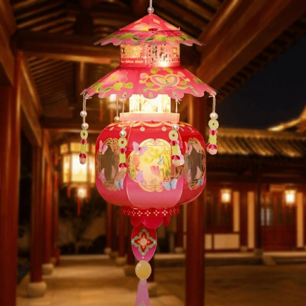 Lightweight Mid-Autumn Festival Lantern PVC Handheld Lantern Portable DIY Craft Material Kit Kids