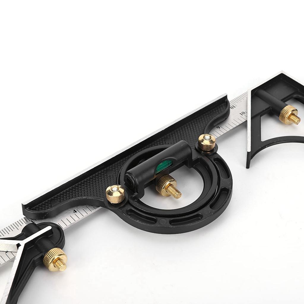 Stainless Steel Angle Ruler 0 180 Degrees Combination Tri Square 0.01 Protractor Measure Tool