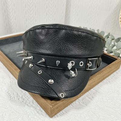 Модный Черный Женский Берет из Искусственной Кожи в Британском Стиле Кепка Новости Винтажные Капитанские Кепки Женские Аксессуары