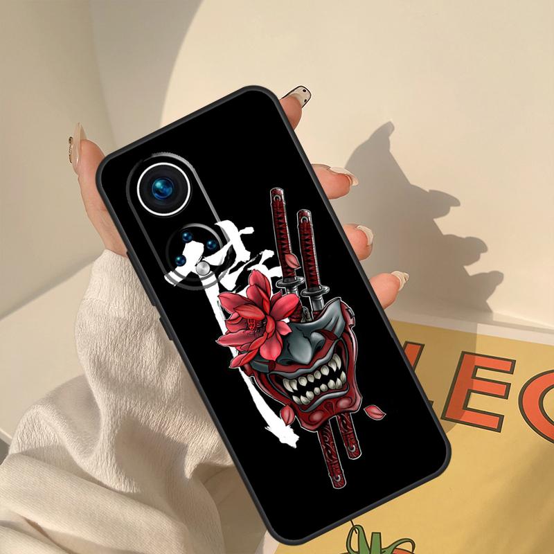 Кейс-маска самурая Они для Honor Magic 5 6 7 8 Pro Чехол для Honor 400 200 Lite 50 70 90 X8a X8b X9a X9b X9c