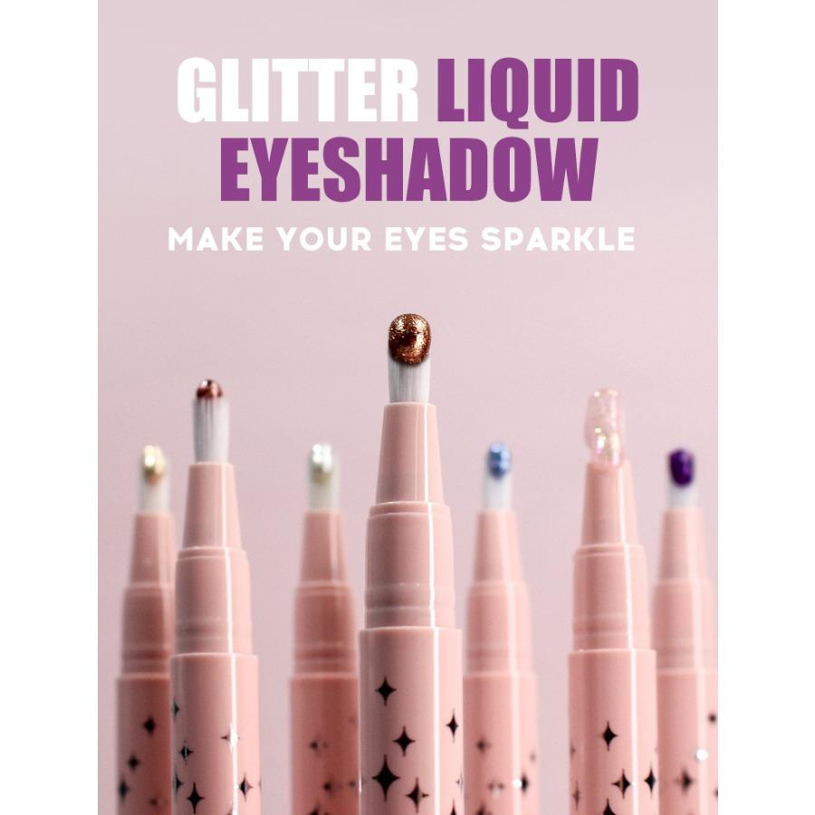 MLSMILE 8-цветная перламутровая кисть для жидких теней для век с мягкой щетиной. Бриллиантовые глянцевые жидкие тени для век, вращающиеся, многофункциональное использование.