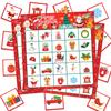 Bingo Christmas Theme Game Santa Snowman Paper Cards Set Family Holiday Fun Play
