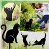Hot Iron Art Black Ground Inserted Pile Outdoor Lawn Decoration Garden Ornaments Cat Metal Statues