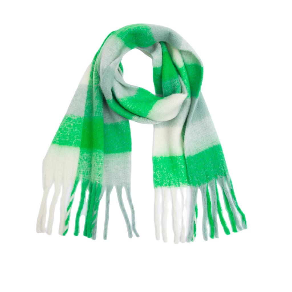 Autumn and Winter New Thickened Shawl Imitation Mohair Coarse Whiskers Colorful Plaid Scarf