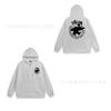 Unisex Hooded Zip-Up Fleece-Lined Sweatshirt With Letter Print Loose Fit Cotton Long Sleeve Men Women
