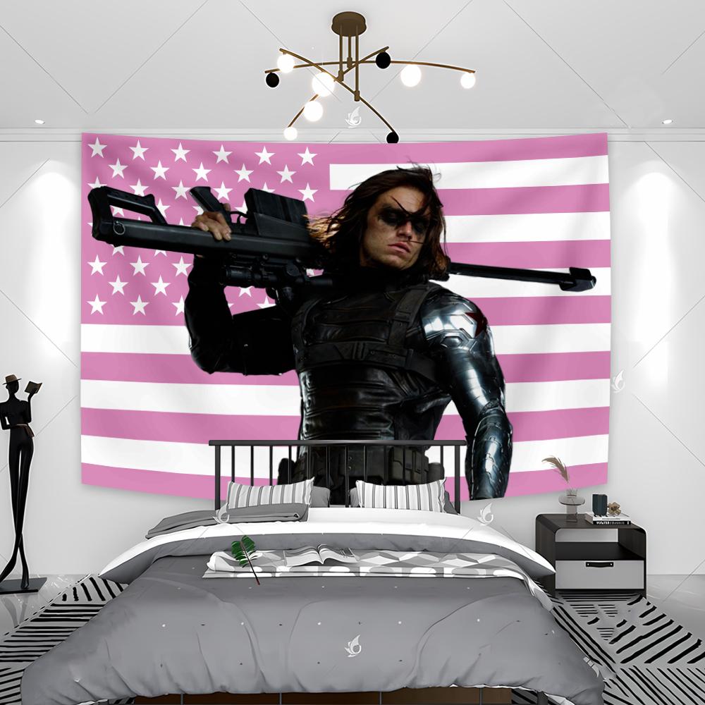 Bucky Pink American Flag Tapestry Wall Hanging Bedroom Home Decor Background Cloth Festival Gifts Banners Dorm Room Decoration