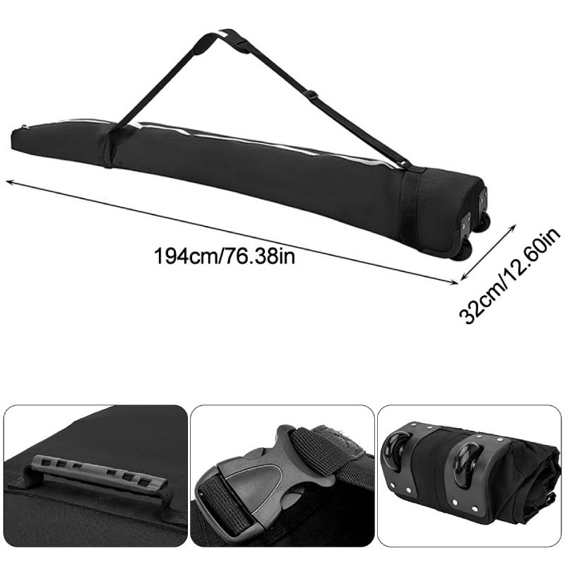 Дорожная сумка на двойных роликах до 194 см, устойчивый к царапинам чехол для сноуборда, 600D Оксфорд, большая вместимость для сноуборда, очков, перчаток