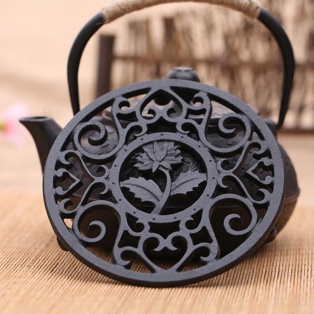 HwaGui Pot Pot Pot Cast Pot Teapot Bottle Cooking Ironware Pattern Ironware, Stand, Stand, Stand, Iron, Stand, Holder, Holder, Utensils, (flower Type)