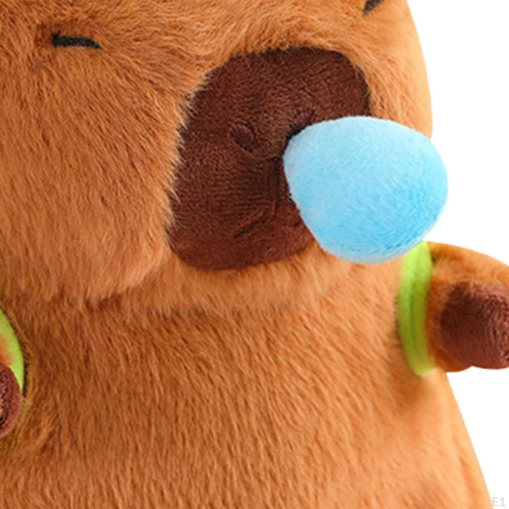 Capybara Plush Toy Stuffed with Pullable Snot Bubbles Cartoon Car Ornament