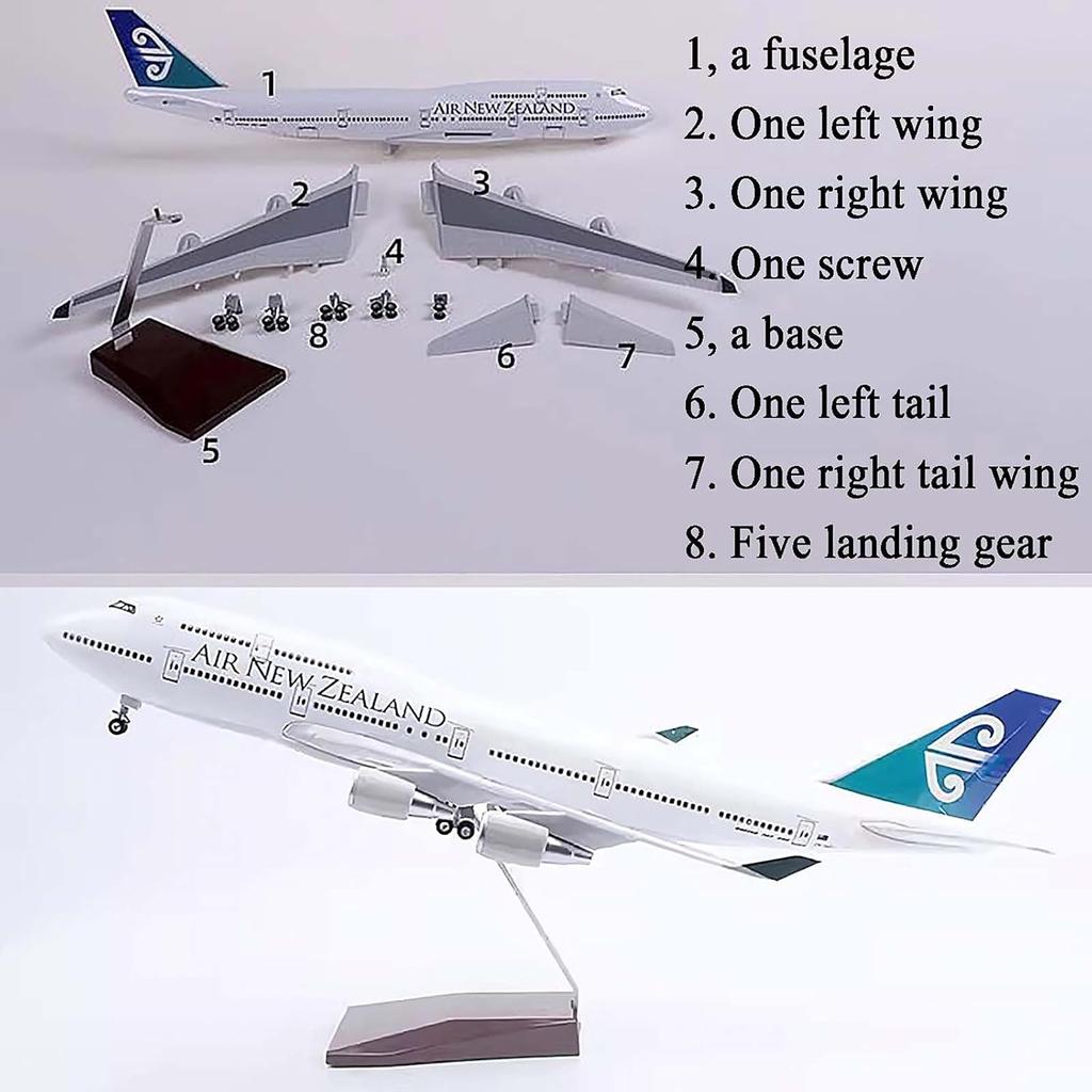 airplane 47cm Air New Zealand B747 1/160 scale Simulation Civil Aviation Aircraft Model With Light and Wheels Collect