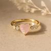 Кольцо для женщин в форме сердца из розового кварца с золотым покрытием – Романтичные элегантные украшения, персонализированные кольца