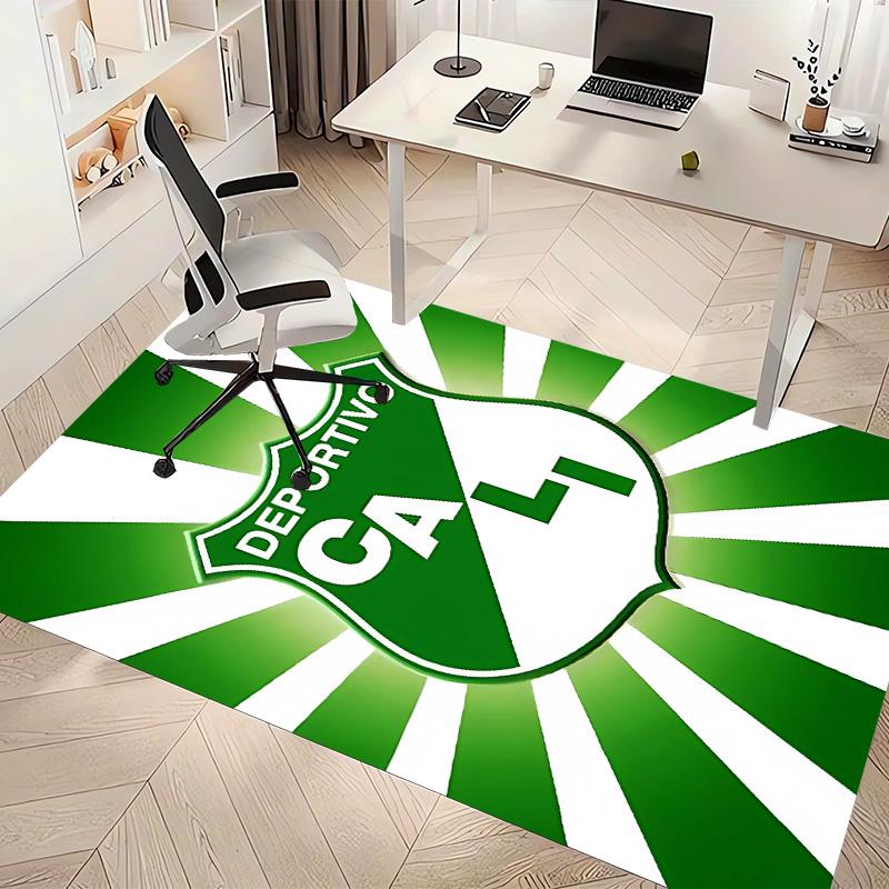 Deportivo Cali LOGO Print Area Rug - Soft, Washable Non-Slip Indoor Mat for Office Chairs, Living Room, Home Office Decorative Rug