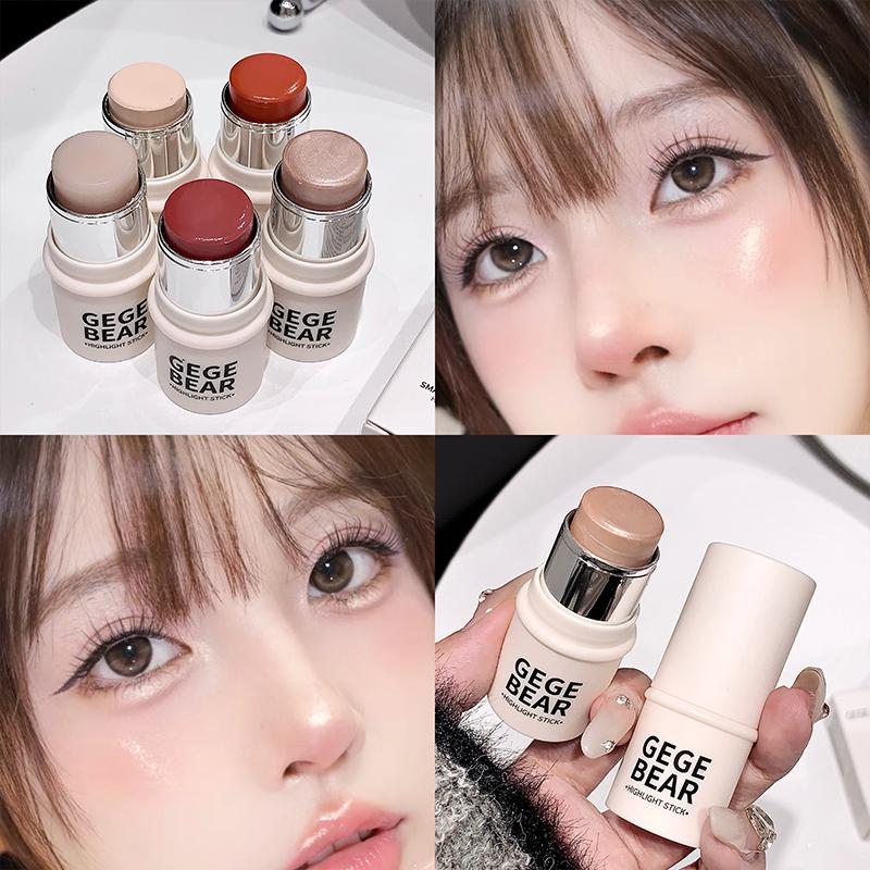 GEGE BEAR Highlight&Blush Stick Style High Gloss Fine Flash Natural Moist Portable Blush Cream Создайте естественный контурный карандаш