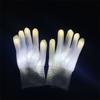 Colorful Light Up Gloves Flashing Glow Finger Gloves luminous white gloves for Halloween cosplay nightclub Performance props