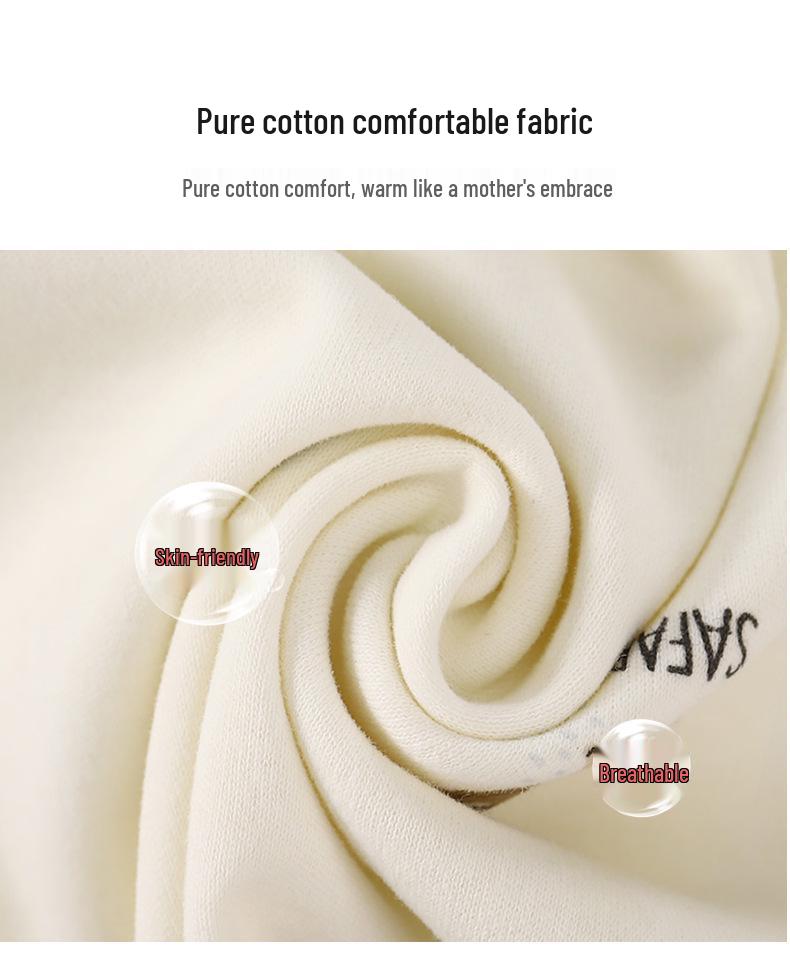 Детский и Малышовый Хлопковый Антибактериальный Комплект Нижнего Белья с Завышенной Талией для Мальчиков и Девочек 0-5 лет - Осенняя Одежда и Брюки