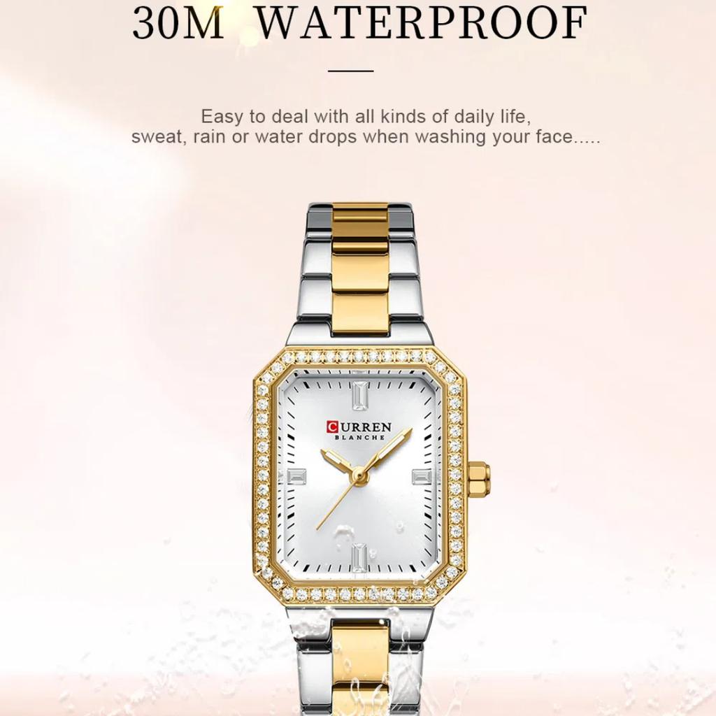 CURREN Women's Watches Luxury Golden Stainless Steel Woman Watch Luminous Waterproof Quartz Wrist Watch Fashion Watches for Women