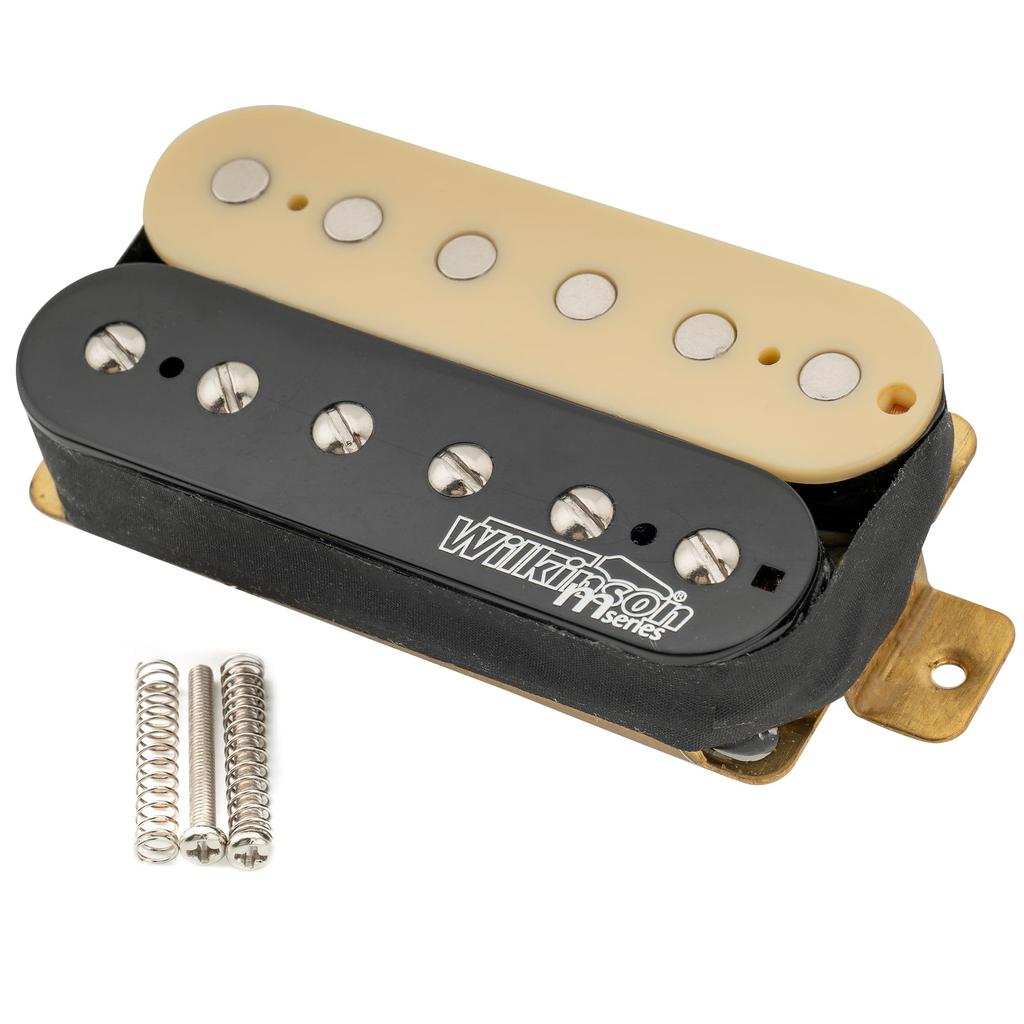 Wilkinson Vintage Tone Alnico 5 Overwound Humbucker Pickup for Electric Guitar Zebra Open-Style Bridge,