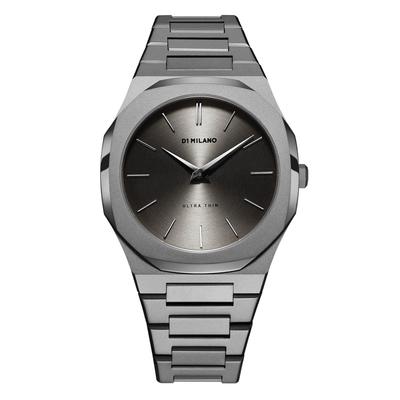 Авторизованный дистрибьютор D1 Milano Watch UTBJ22 Ультратонкий антрацитовый 40 мм ремень из нержавеющей стали серый Мужские [ULTRA THIN]