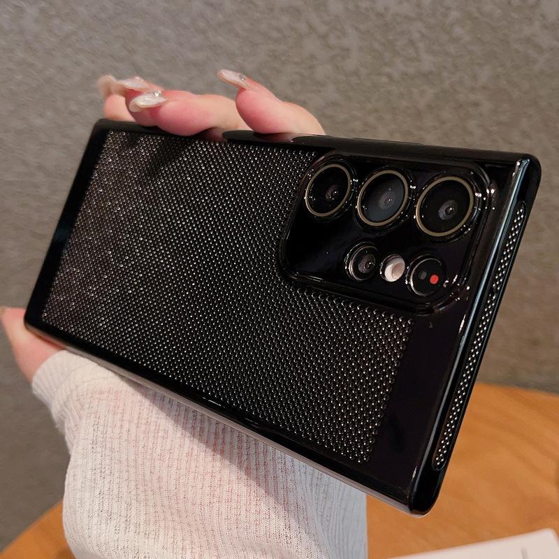 Luxury Plating Breathable Heat Dissipation Mesh Cooling Case for Samsung S25 S24 S23 S22 S21 Ultra Plus Lens Protection Phone Cover