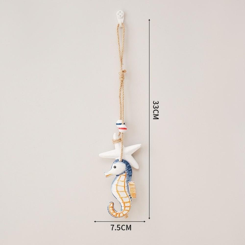 Jute Rope Wooden Pendant Mediterranean Sea Series Nautical Ornament Home Decoration