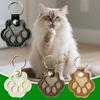 Pet Fur Storage Keychain Dog Cat Hair Memorial Keychain Faux Leather Paw Print Keepsake with Transparent Hair Storage Heartfelt Gift