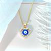 Titanium Steel Devil'S Eye Necklace Female Design Personalized Versatile Heart-Shaped Zircon Pendant Clavicle Chain