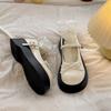 Черные ретро британский стиль платформа увеличивающая рост маленькие кожаные туфли женские 2025 новый летний юбка JK Мэри Джейн одинарные туфли