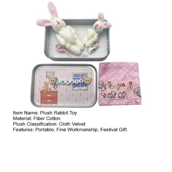 1 комплект, набор игрушек для кормления сосками кролика с плюшевой бутылочкой, пуговицами с буквами, очаровательная тканевая сумка с медведем, карманный размер
